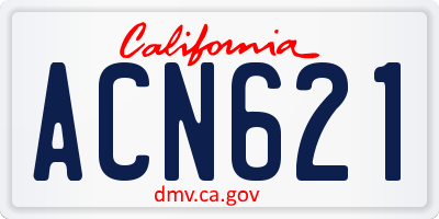 CA license plate ACN621