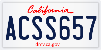 CA license plate ACSS657