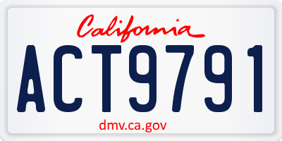 CA license plate ACT9791