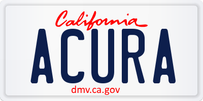 CA license plate ACURA