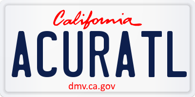 CA license plate ACURATL