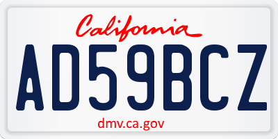 CA license plate AD59BCZ