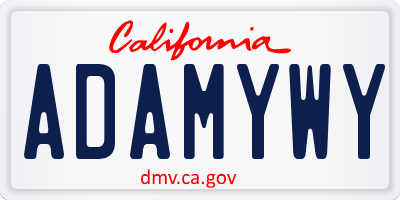 CA license plate ADAMYWY