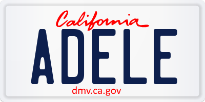 CA license plate ADELE