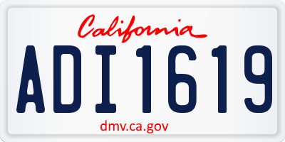 CA license plate ADI1619