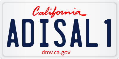 CA license plate ADISAL1