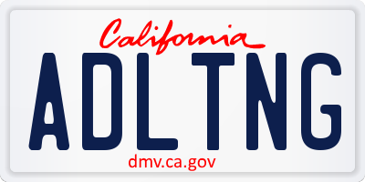 CA license plate ADLTNG