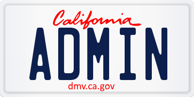 CA license plate ADMIN