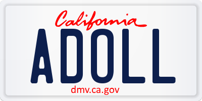 CA license plate ADOLL