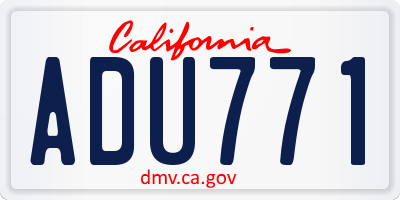 CA license plate ADU771