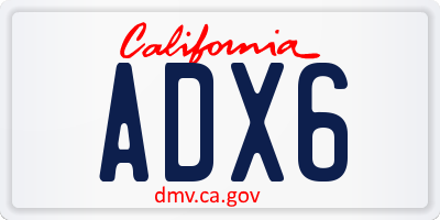 CA license plate ADX6