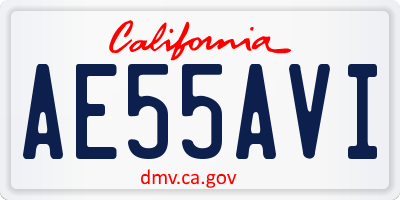 CA license plate AE55AVI