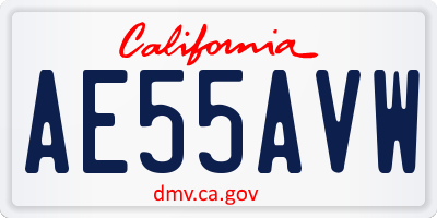 CA license plate AE55AVW