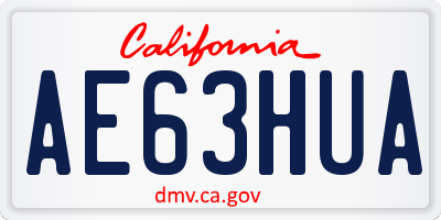 CA license plate AE63HUA