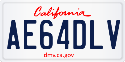 CA license plate AE64DLV