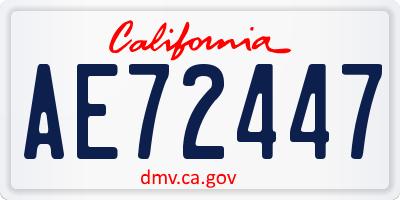 CA license plate AE72447