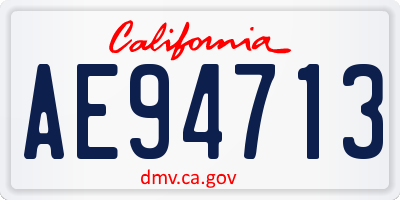 CA license plate AE94713