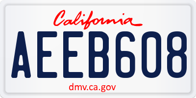 CA license plate AEEB608