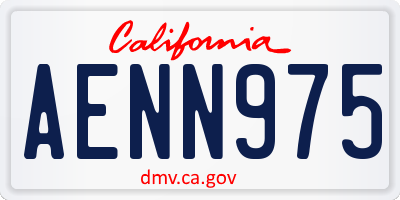 CA license plate AENN975