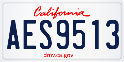 CA license plate AES9513