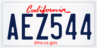 CA license plate AEZ544