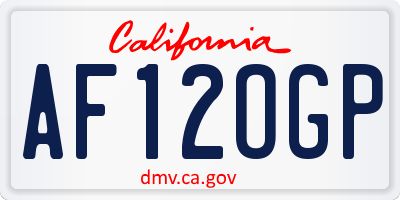 CA license plate AF12OGP