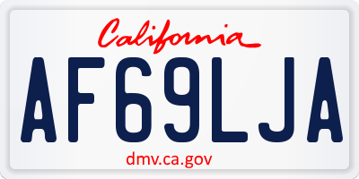 CA license plate AF69LJA