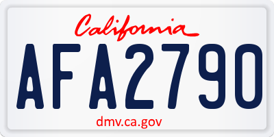 CA license plate AFA2790