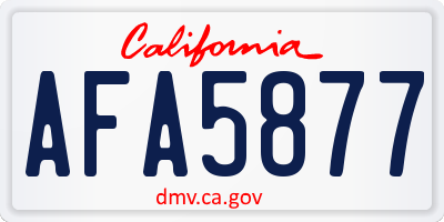 CA license plate AFA5877