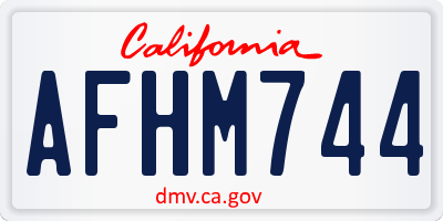 CA license plate AFHM744