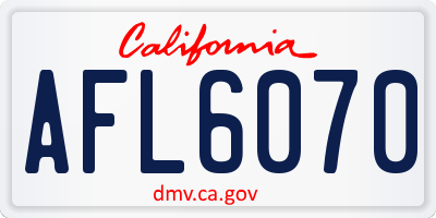 CA license plate AFL6070