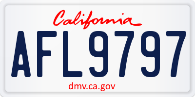 CA license plate AFL9797