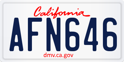 CA license plate AFN646