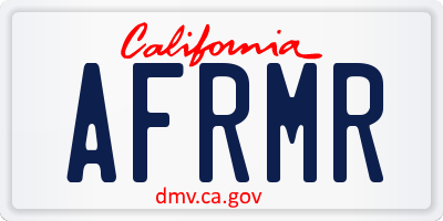 CA license plate AFRMR