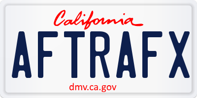 CA license plate AFTRAFX