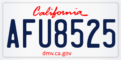 CA license plate AFU8525