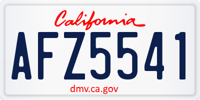 CA license plate AFZ5541