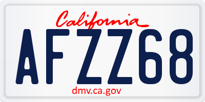 CA license plate AFZZ68