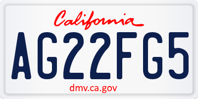 CA license plate AG22FG5