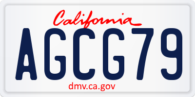 CA license plate AGCG79