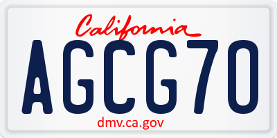 CA license plate AGCG7O