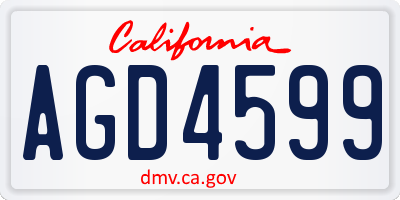 CA license plate AGD4599