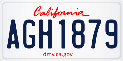 CA license plate AGH1879