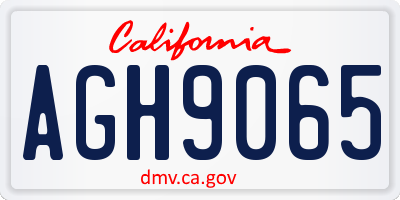 CA license plate AGH9065