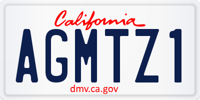 CA license plate AGMTZ1