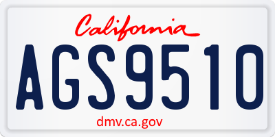 CA license plate AGS9510