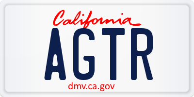 CA license plate AGTR