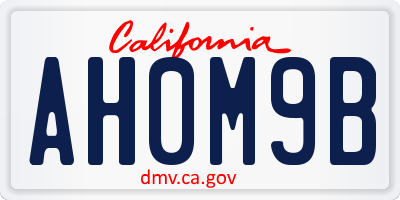 CA license plate AH0M9B