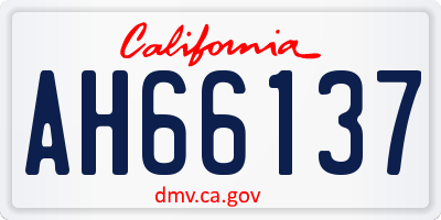 CA license plate AH66137