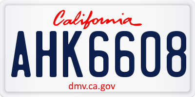 CA license plate AHK6608